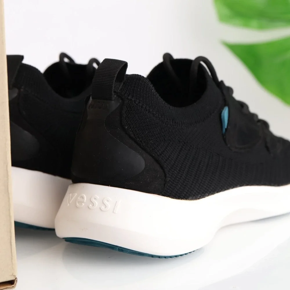Vessi Womens Everyday Move Sneaker Size 7 Waterproof Black Lace Up Comfort Shoes